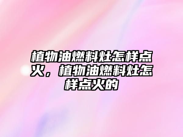 植物油燃料灶怎樣點(diǎn)火，植物油燃料灶怎樣點(diǎn)火的