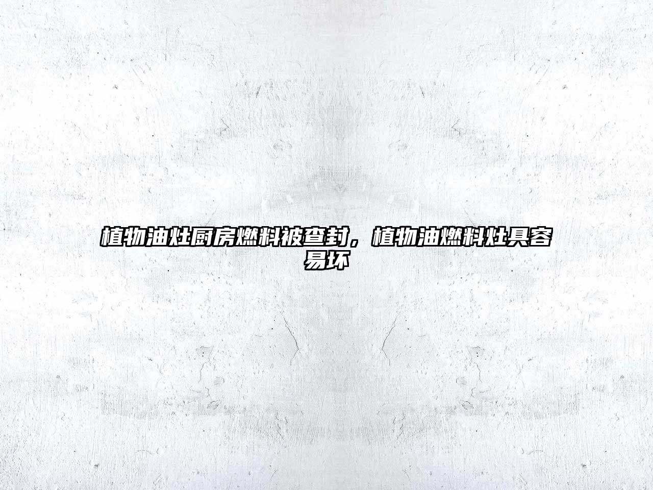 植物油灶廚房燃料被查封，植物油燃料灶具容易壞