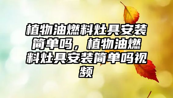 植物油燃料灶具安裝簡(jiǎn)單嗎，植物油燃料灶具安裝簡(jiǎn)單嗎視頻