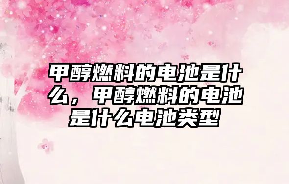 甲醇燃料的電池是什么，甲醇燃料的電池是什么電池類型