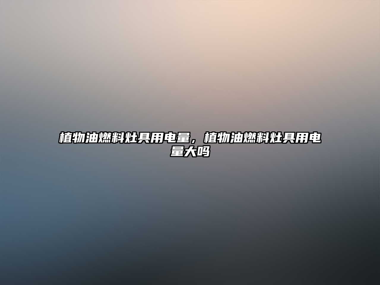 植物油燃料灶具用電量，植物油燃料灶具用電量大嗎