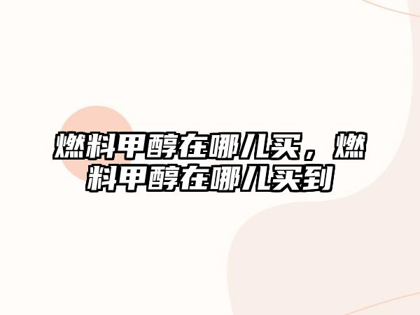 燃料甲醇在哪兒買，燃料甲醇在哪兒買到
