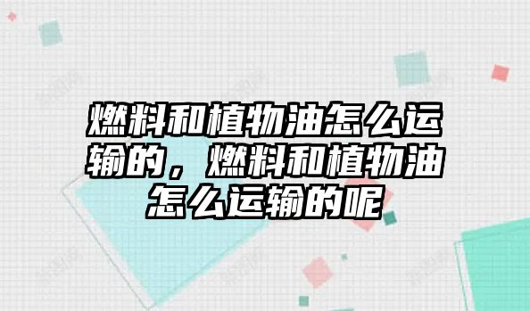 燃料和植物油怎么運(yùn)輸?shù)模剂虾椭参镉驮趺催\(yùn)輸?shù)哪? class=