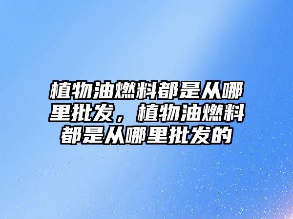 植物油燃料都是從哪里批發(fā)，植物油燃料都是從哪里批發(fā)的