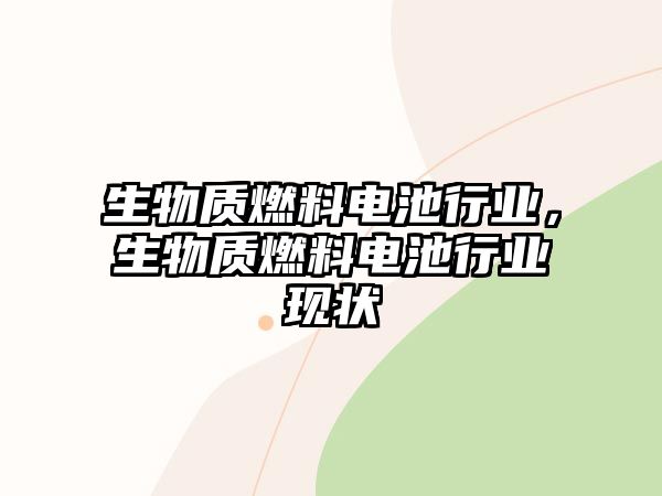 生物質(zhì)燃料電池行業(yè)，生物質(zhì)燃料電池行業(yè)現(xiàn)狀