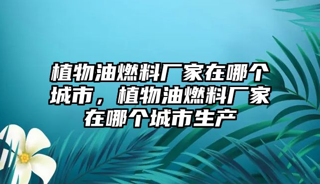 植物油燃料廠家在哪個城市，植物油燃料廠家在哪個城市生產(chǎn)