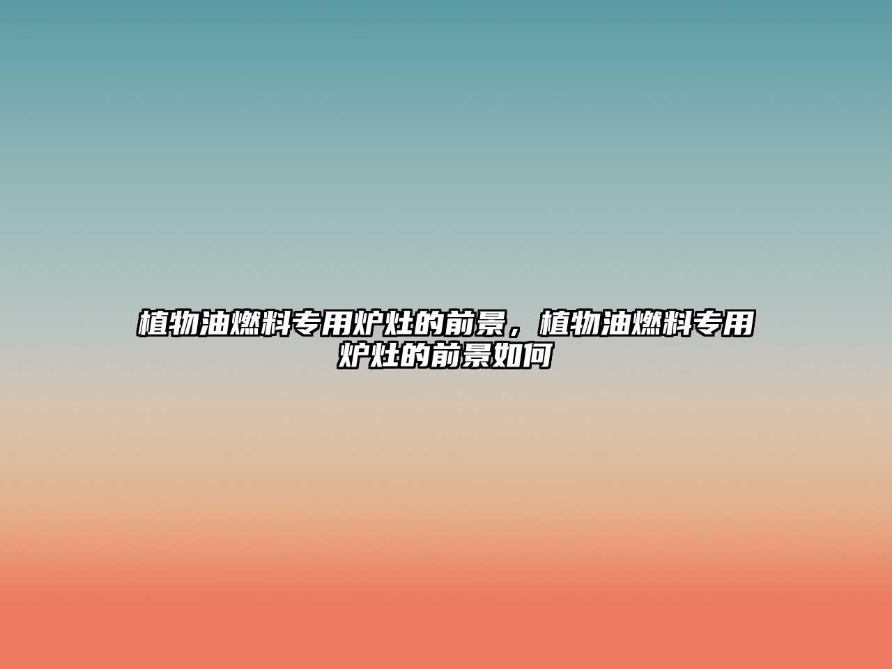 植物油燃料專用爐灶的前景，植物油燃料專用爐灶的前景如何