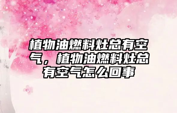 植物油燃料灶總有空氣，植物油燃料灶總有空氣怎么回事
