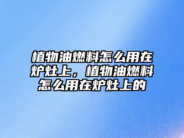 植物油燃料怎么用在爐灶上，植物油燃料怎么用在爐灶上的