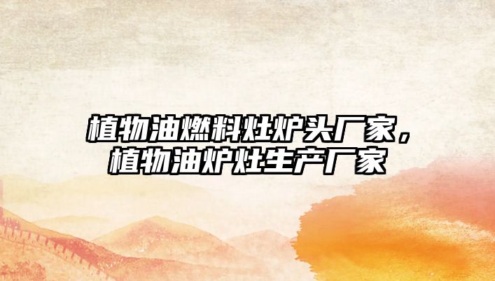 植物油燃料灶爐頭廠家，植物油爐灶生產廠家