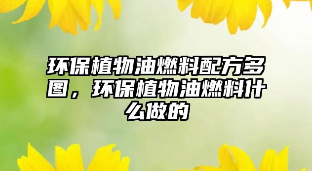 環(huán)保植物油燃料配方多圖，環(huán)保植物油燃料什么做的