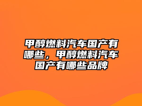 甲醇燃料汽車國產(chǎn)有哪些，甲醇燃料汽車國產(chǎn)有哪些品牌