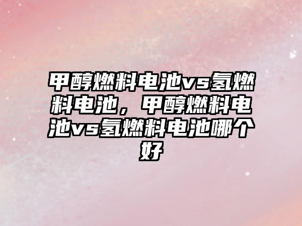 甲醇燃料電池vs氫燃料電池，甲醇燃料電池vs氫燃料電池哪個好