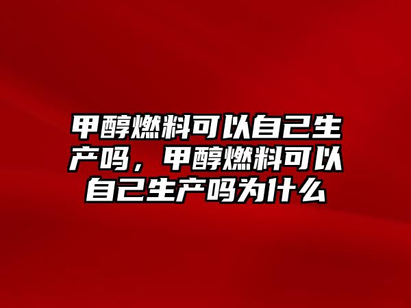 甲醇燃料可以自己生產(chǎn)嗎，甲醇燃料可以自己生產(chǎn)嗎為什么