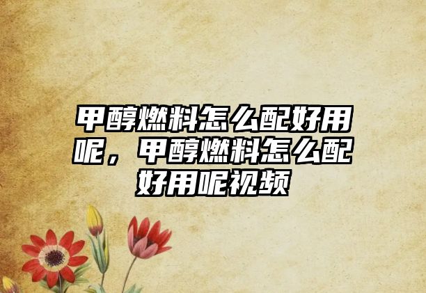 甲醇燃料怎么配好用呢，甲醇燃料怎么配好用呢視頻