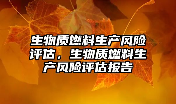 生物質(zhì)燃料生產(chǎn)風(fēng)險評估，生物質(zhì)燃料生產(chǎn)風(fēng)險評估報告