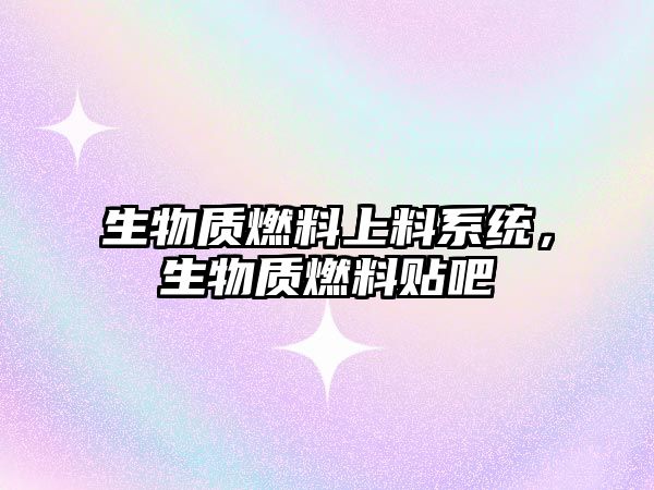 生物質(zhì)燃料上料系統(tǒng)，生物質(zhì)燃料貼吧