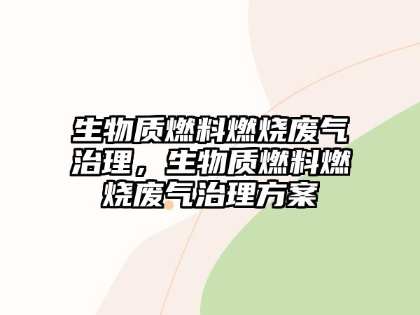 生物質(zhì)燃料燃燒廢氣治理，生物質(zhì)燃料燃燒廢氣治理方案