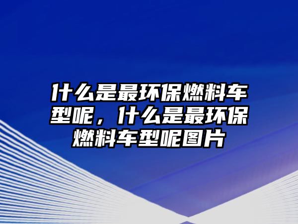 什么是最環(huán)保燃料車型呢，什么是最環(huán)保燃料車型呢圖片