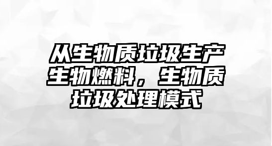 從生物質(zhì)垃圾生產(chǎn)生物燃料，生物質(zhì)垃圾處理模式