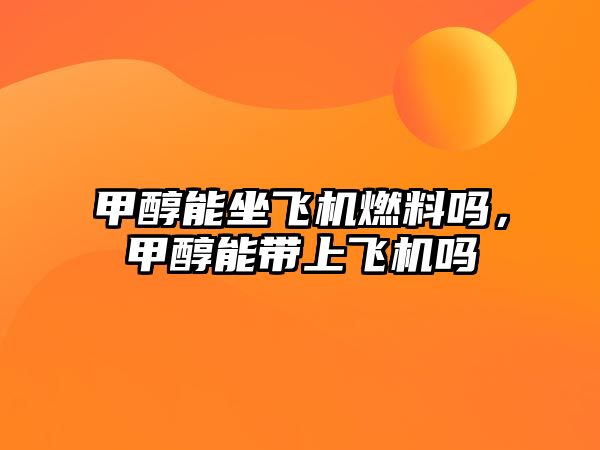 甲醇能坐飛機燃料嗎，甲醇能帶上飛機嗎