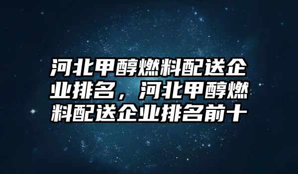 河北甲醇燃料配送企業(yè)排名，河北甲醇燃料配送企業(yè)排名前十