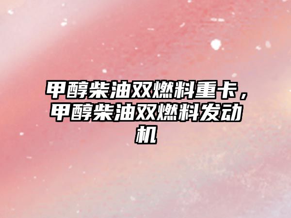甲醇柴油雙燃料重卡，甲醇柴油雙燃料發(fā)動機(jī)