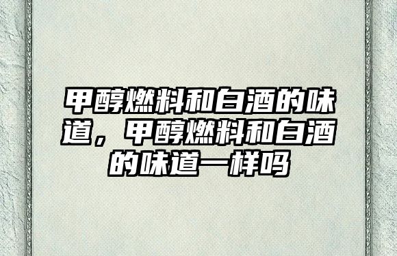 甲醇燃料和白酒的味道，甲醇燃料和白酒的味道一樣嗎