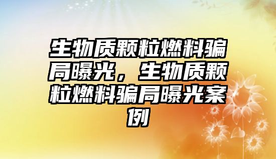 生物質(zhì)顆粒燃料騙局曝光，生物質(zhì)顆粒燃料騙局曝光案例