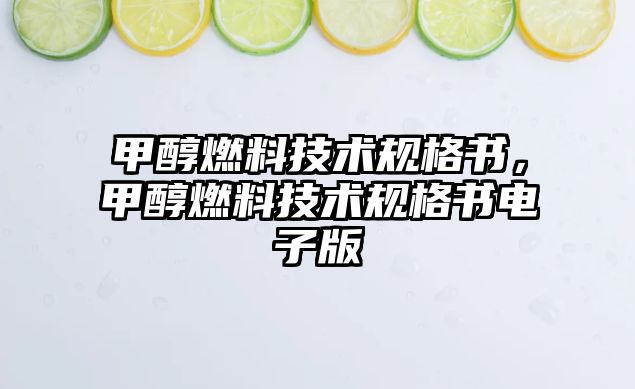 甲醇燃料技術(shù)規(guī)格書，甲醇燃料技術(shù)規(guī)格書電子版