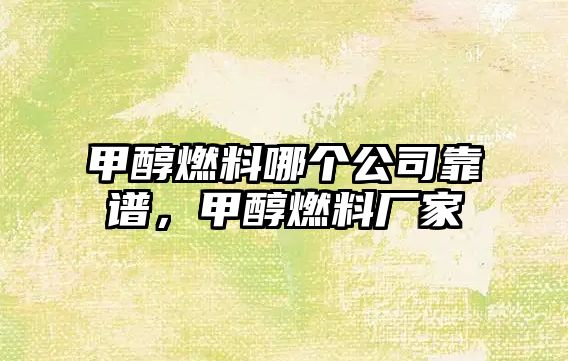 甲醇燃料哪個公司靠譜，甲醇燃料廠家