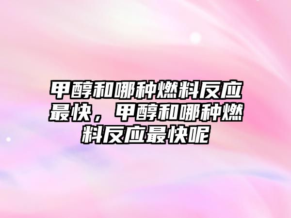 甲醇和哪種燃料反應(yīng)最快，甲醇和哪種燃料反應(yīng)最快呢