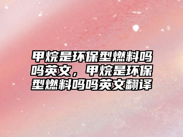 甲烷是環(huán)保型燃料嗎嗎英文，甲烷是環(huán)保型燃料嗎嗎英文翻譯