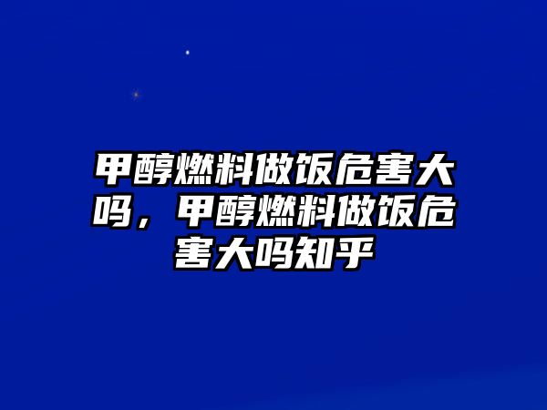 甲醇燃料做飯危害大嗎，甲醇燃料做飯危害大嗎知乎