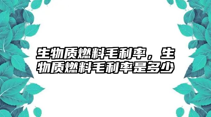 生物質(zhì)燃料毛利率，生物質(zhì)燃料毛利率是多少