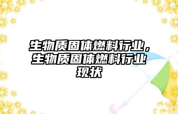 生物質(zhì)固體燃料行業(yè)，生物質(zhì)固體燃料行業(yè)現(xiàn)狀