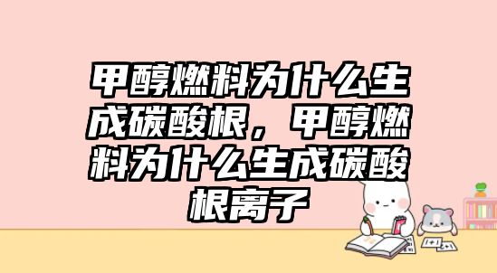 甲醇燃料為什么生成碳酸根，甲醇燃料為什么生成碳酸根離子