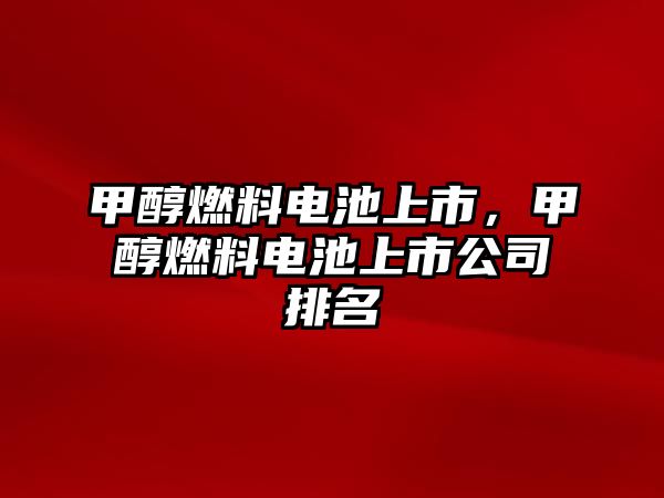 甲醇燃料電池上市，甲醇燃料電池上市公司排名
