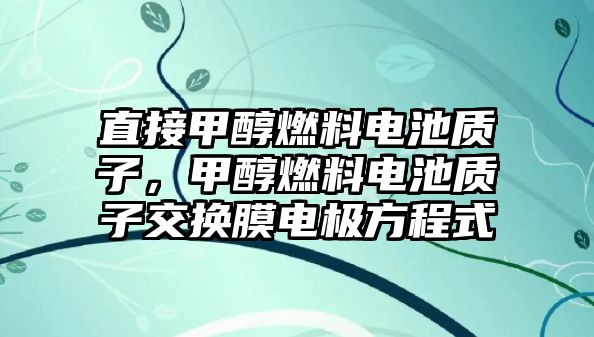 直接甲醇燃料電池質(zhì)子，甲醇燃料電池質(zhì)子交換膜電極方程式