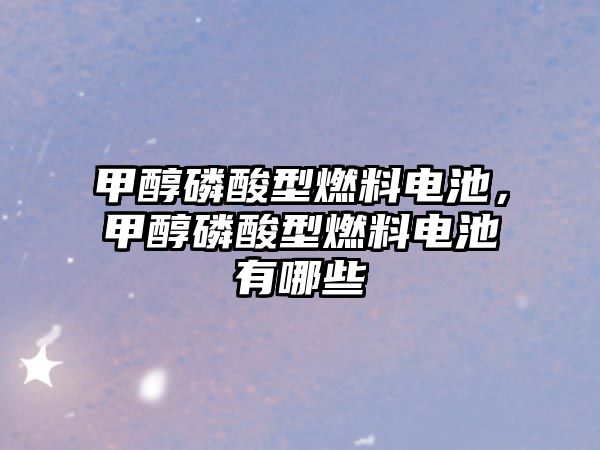 甲醇磷酸型燃料電池，甲醇磷酸型燃料電池有哪些