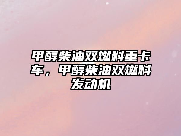 甲醇柴油雙燃料重卡車，甲醇柴油雙燃料發(fā)動機(jī)