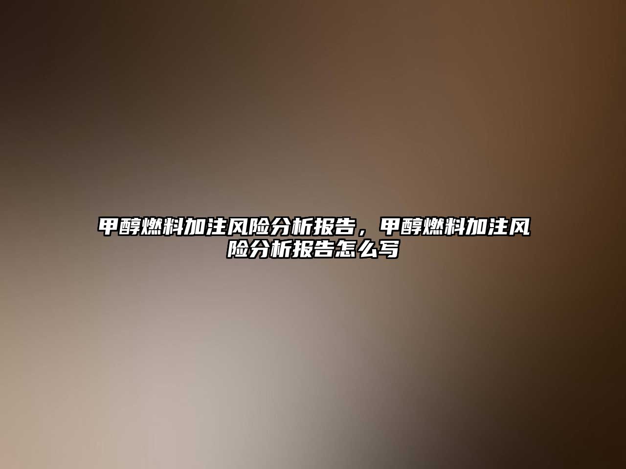 甲醇燃料加注風險分析報告，甲醇燃料加注風險分析報告怎么寫