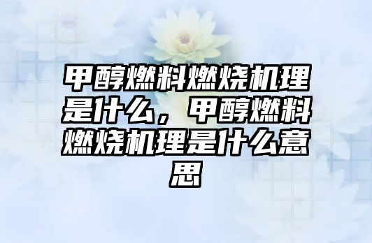 甲醇燃料燃燒機(jī)理是什么，甲醇燃料燃燒機(jī)理是什么意思