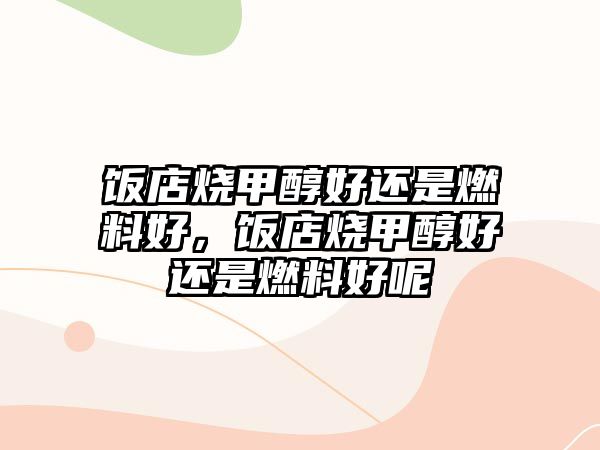 飯店燒甲醇好還是燃料好，飯店燒甲醇好還是燃料好呢