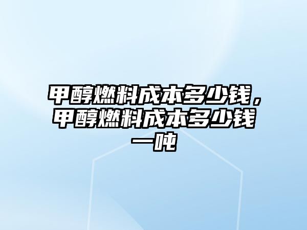 甲醇燃料成本多少錢，甲醇燃料成本多少錢一噸