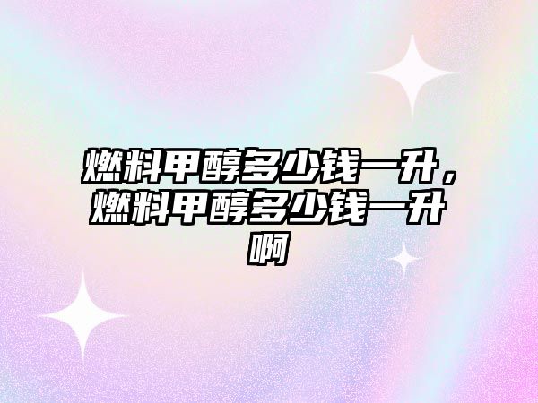 燃料甲醇多少錢一升，燃料甲醇多少錢一升啊