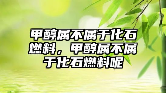 甲醇屬不屬于化石燃料，甲醇屬不屬于化石燃料呢