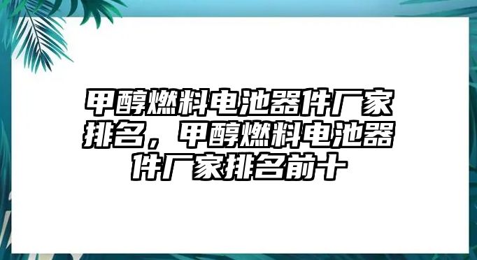 甲醇燃料電池器件廠家排名，甲醇燃料電池器件廠家排名前十