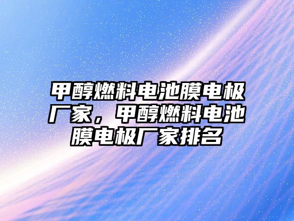 甲醇燃料電池膜電極廠家，甲醇燃料電池膜電極廠家排名