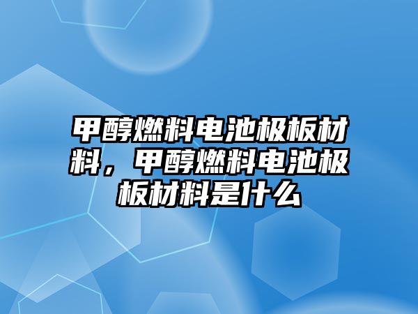 甲醇燃料電池極板材料，甲醇燃料電池極板材料是什么